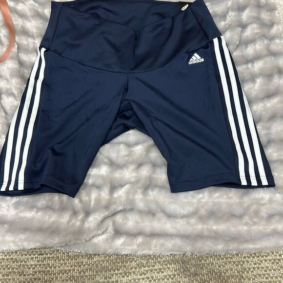 Adidas‎ Womens Plus Size High-Rise Short Sport Biker Shorts Navy Size 2X - Picture 3 of 3
